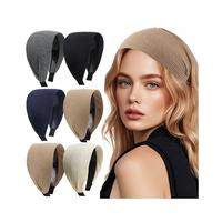 Bandeaux extra larges en tricot français, couleur unie, antidérapants, accessoires de cheveux élastiques tendance, MUJU C041, nœud papillon