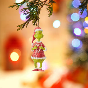 Lustige Weihnachtsdeko, 2D Weihnachts-Acryl <span class=keywords><strong>Grinch</strong></span>-Anhänger, Grüner Weihnachtsbaumschmuck zum Aufhängen, Christbaumanhänger-Zubehör - Product Image 4