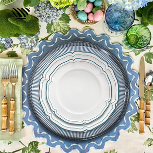 Juego de Platos de Presentación de Vidrio Texturizado de 13 Pulgadas, Clásicos, Duraderos y Ecológicos, Vajilla Decorativa Colorida para Bodas - Product Image 4