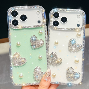 Coque de téléphone de luxe antichoc avec paillettes, perles et strass pour iPhone 17 16 15 14 13 Pro Max 16E 17 Air - Product Image 4