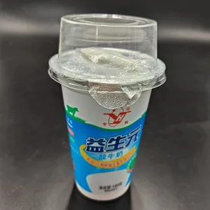 160ml gelato stampato termosaldato tazza di yogurt confezione congelata contenitore in pp con coperchio e cucchiaio