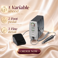Ponceuse à ongles électrique professionnelle silencieuse 85W 30V, vitesse 35000 tr/min, faible bruit