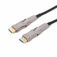 Cable Óptico Activo de Alta Velocidad AOC Negro con Blindaje de Fibra Óptica y PVC, HDTV 2.0, Garantía de 12 Meses, 2M-300M, para Proyector