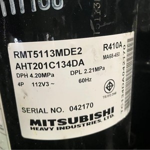 คอมเพรสเซอร์ทำความเย็นมิตซูบิชิ รุ่น RMT5113MDE2 AHT201C134DA 4P 112V 60Hz R410A ระบบทำความเย็นและความร้อน - Product Image 1