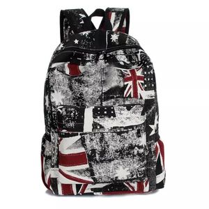 Hot Sale Canvas <strong>Bags</strong> Cool <strong>UK</strong>&amp;USA Flag Custom National Flag Print Stylish Graffiti Pattern School Backpack - Product Image 6