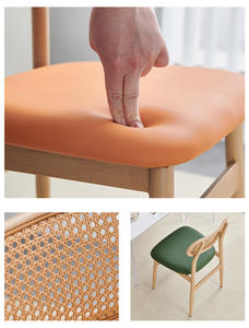 Sillas de Diseño Moderno, Silla de Comedor de Madera Maciza con Respaldo Tejido de Ratán para el Hogar y la Cocina - Product Image 6