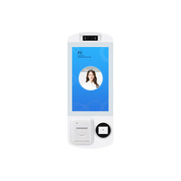Terminal de Autoservicio de Pared, Blanco, Multi-OS, Pantalla Táctil Capacitiva, Reconocimiento Facial, Escaneo de Código QR, Impresión de Tickets, Pedidos