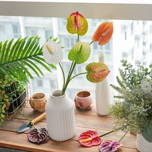 CallaFloral Anthurium Fleurs Artificielles en PVC Brillant Décoration Intérieure Branche Unique MW86103 - Product Image 1