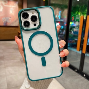 เคสโทรศัพท์แบบแม่เหล็กในตัวสำหรับ iPhone 14 Pro Max กรอบเลนส์โลหะ ปุ่มกด TPU ฝาหลัง PC สำหรับ iPhone 13 12 14 - Product Image 5