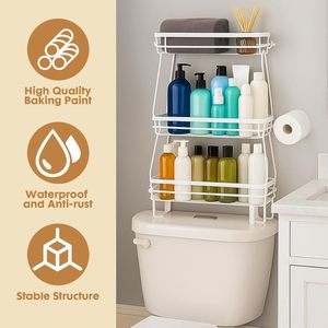 Organizadores de Baño de 2 Niveles y Estantes de Almacenamiento 2 en 1, Estante Doble Estable para Colocar Sobre el Inodoro, para Baños Pequeños - Product Image 6
