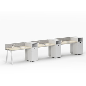 Modern Open White Modular 2 ~ 6 People Workstation Office <b>Desk</b> Furniture Design Workstation <b>Desk</b> <b>Table</b> for Staff - Product Image 5