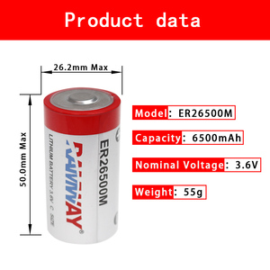RAMWAY Первичная батарея <span class=keywords><strong>C</strong></span> Размер <span class=keywords><strong>ER26500M</strong></span> 6500mAh Lisocl2 литиевая Первичная батарея 3,6 v для электроники - Product Image 4