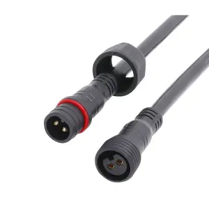 Factory Price Waterproof Ip65 2 Pin Electrical Wire Male And Female Cable Connector For Plant Growth Lighting