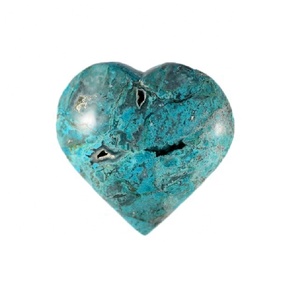 Chrysocolla Puffy Heart of Tranquility exquisita piedra pulida para amor curación armonía elegante decoración del hogar espiritual regalo - Product Image 1