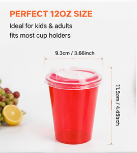 Clear Colorful <b>Plastic</b> <b>Cups</b> Lids Included <b>Plastic</b> <b>Cups</b> Colorful <b>Drink</b> <b>Cups</b> Everyday Use <b>Plastic</b> <b>Cups</b> - Product Image 1