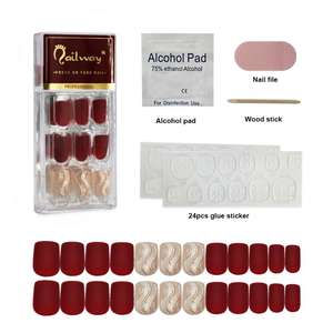 3D prensa Artificial <span class=keywords><strong>uñas</strong></span> decorativas brillo Fakenail 24 <span class=keywords><strong>uñas</strong></span> caja conjuntos medio Plaza personalizar, <span class=keywords><strong>uñas</strong></span> postizas, pulse en <span class=keywords><strong>uñas</strong></span>, - Product Image 1