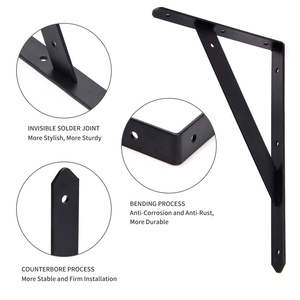 Supports <span class=keywords><strong>d</strong></span>'étagères robustes avec Support métallique noir supports <span class=keywords><strong>d</strong></span>'<span class=keywords><strong>angle</strong></span> pour étagères L supports <span class=keywords><strong>d</strong></span>'étagères flottantes robustes - Product Image 3