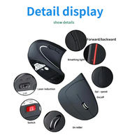 Fabrieksfabrikant Plastic Ergonomische Verticale 6-Knops Optische Draadloze Computermuis Kantoormuis voor Polspijnverlichting