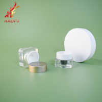 Bouteille carrée en plastique 5g à bouchon à vis double paroi, marque HAOFU, vente chaude, personnalisable OEM/ODM pour gel de construction d'ongles, soins de la peau, cosmétiques