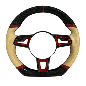 Volante de Fibra de Carbono y Cuero Personalizado para <span class=keywords><strong>Porsche</strong></span> <span class=keywords><strong>911</strong></span> 991 Cayenne Macan, <span class=keywords><strong>Precio</strong></span> de Fábrica - Product Image 1