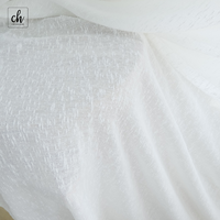 Tissu de rideau transparent de luxe style chenille, drapé doux à pois 3D, filtrant la lumière, moderne et romantique, en stock/mètre pour la maison, le yoga, le café
