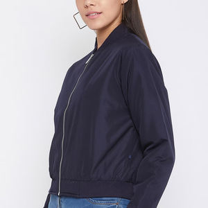 Chaqueta Bomber Larga para Mujer, Talla Grande, Transpirable, con Forro de Algodón, Cierre de Cremallera, Manga Larga, Color Liso, Diseño Personalizado 2025 - Product Image 4
