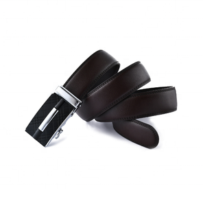 Ceinture pour homme en cuir de vache véritable, durable, pour tenue habillée ou décontractée, longueur personnalisable avec boucle automatique en alliage réglable - Product Image 6