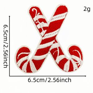 Parches de Tela Bordados con Dibujos Animados Navideños, 26 <span class=keywords><strong>Letras</strong></span> Decorativas, Adhesivos Termoadhesivos, Bordado Computarizado con Pegamento Termofusible - Product Image 3