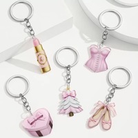 Gantungan Kunci Akrilik Custom Coquette Pink Bow Charm Set 5cm Balletcore Girly untuk Tas, Liontin, Hadiah, Grosir, OEM