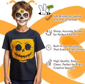 13 Uds pinceles <span class=keywords><strong>para</strong></span> pintura facial juego sintético profesional <span class=keywords><strong>para</strong></span> arte corporal Halloween Cosplay teatro maquillaje - Product Image 6