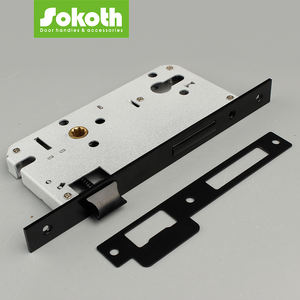 インドネシア建築ドアハードウェアコンプリートセット黒85mm黒鉄板アルミドアハンドルインテリアドア用 - Product Image 5