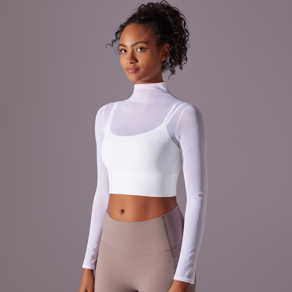Long Sleeve Quick Dry Running Fitnessn Gym Top Gauze Yoga Clothes