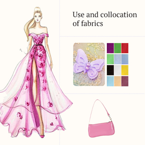 Tessuto di maglia Glitter di alta qualità gradiente arcobaleno stampato a mano 3D tessuto ricamato per abiti da sposa e tende da ragazza - Product Image 5