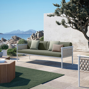 Ensemble de salon de jardin en corde et alliage d'aluminium pour hôtel, villa, mobilier de loisirs, canapé d'extérieur modulable - Product Image 3