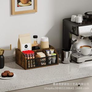 Étagère de rangement en bois massif, plateau en bambou, étagère de rangement multi-compartiments en bois pour bouteilles d'épices sur comptoir de cuisine - Product Image 4