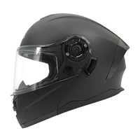 Casque de moto modulaire universel classique anti-collision, anti-chute, amovible, lavable, avec doublure confortable, noir ABS+EPS