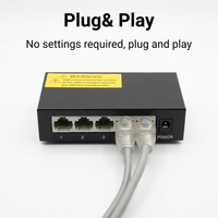 Switch de Red Gigabit de 5 Puertos 10/100/1000Mbps, Metálico, de Escritorio, 4.8Gbps, Plug and Play, para Hogar, Oficina, Cámara IP