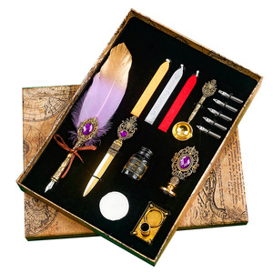 Secolorart Art Kit de timbres de sceau de cire stylo de <span class=keywords><strong>calligraphie</strong></span> stylo à <span class=keywords><strong>plume</strong></span> et ensemble d'encre pour l'écriture à la main Signature et <span class=keywords><strong>calligraphie</strong></span> - Product Image 1
