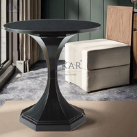Table d'appoint d'angle ronde en bois massif classique pour salons