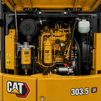 Excavatrice d'occasion certifiée CAT 303.5 avec pompe principale d'origine, pelle sur chenilles 3,5t, pour la vente à l'exportation