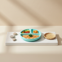 Ensemble de vaisselle et plateau d'alimentation pour bébé en silicone de qualité alimentaire, style minimaliste, avec ventouse, best-seller transfrontalier