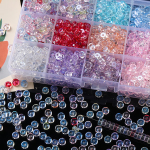 Perles de verre rondes coupées droites 3x6mm, effet aurore, fournitures de fabrication de bijoux DIY pour boucles d'oreilles, bracelets, accessoires pour cheveux, vente en gros - Product Image 1