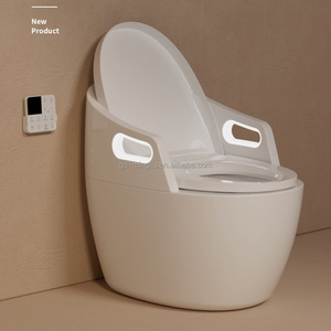 Toilette intelligente en céramique pour le marché européen, idéale pour les hôtels, avec chauffage de siège, télécommande, accoudoir coloré, siphon de salle de bain - Product Image 3