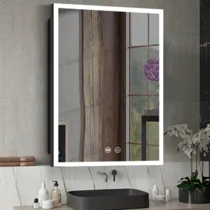 Brightness Defogger With Touch Screen Smart Medicine Wall Mounted Mirror Cabinet