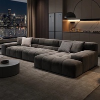 Louis Donne Ensemble de canapé pouf style italien minimaliste moderne tissu mat simple avec pieds en acier inoxydable pour une utilisation en salle de sport
