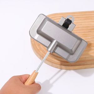 Poêle à sandwich double face en alliage d'aluminium, petite poêle métallique portable pour camping en extérieur, idéale pour griller les gâteaux et faire frire, durable - Product Image 2