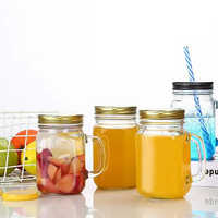 Grosir Stoples Batu Pencicip Kaca Polos dengan Pegangan Tutup Cangkir Botol Minum dengan Tutup