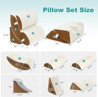 7-teiliges Multifunktionales Ergonomisches Orthopädisches Nacken-Fuß-Knie Dreieckiges Keilkissen Bett-Lesekissen Set