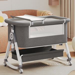 Lit bébé contemporain en alliage d'aluminium avec draps ajustés pour les nouveau-nés, chambre et usage hospitalier - Product Image 5