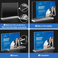 Lot de 10 porte-affiches en acrylique 5x7 présentoir double face transparent pour tableau menu porte-papier signe pour présentoirs